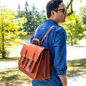 Men’s Leather Briefcase + Backpack (2 in 1)